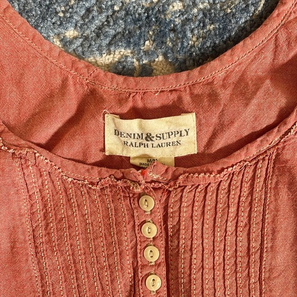 Ralph Lauren red baby doll top (size S-M) - Picture 2 of 3